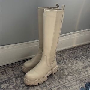 Steve Madden Esma Chunky Women's Cream Knee-High Boots